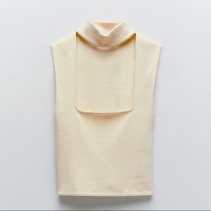 Zara ribbed top with neck detail